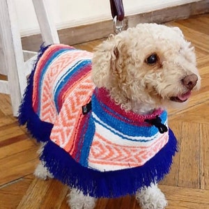 Dog zarape/ Mexican dog cape/ Mexican dog sweater/ Mexican dog coats/ Colorful dog coat