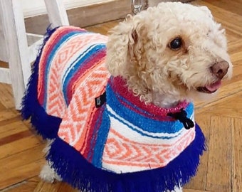 Dog zarape/ Mexican dog cape/ Mexican dog sweater/ Mexican dog coats/ Colorful dog coat