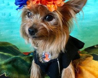 Disfraz de Frida Kahlo para perro/ Blusas Mexicanas para perro/ Blusas para perro estilo Frida/  Blusas Folkloricas mexicanas hechas a mano