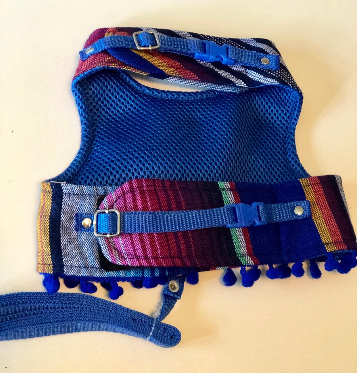 Mexican Dog Harness/ Stripped dog Harness/ Mexican Zarape Dog Harness