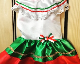 Disfraz de Mexicanita para perro/ Disfraces Mexicanos para Halloween & Cinco de Mayo/ Mexicanita, Cinco de Mayo dog girl dress