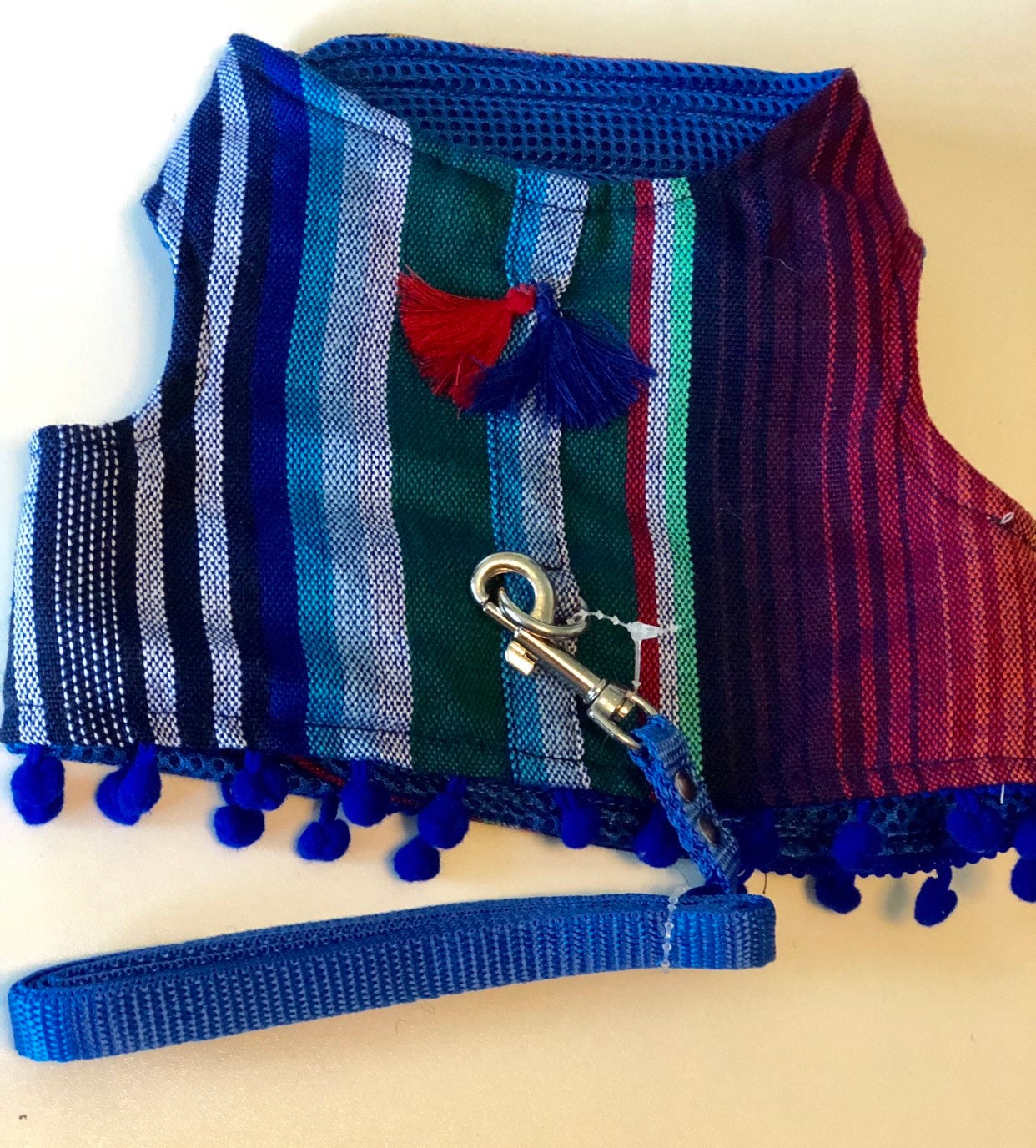 Mexican Dog Harness/ Stripped dog Harness/ Mexican Zarape Dog Harness