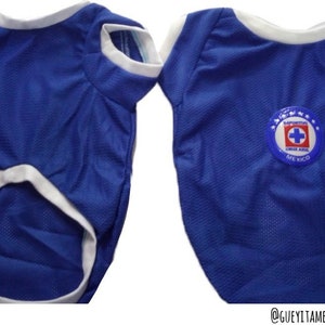 Soccer t-shirts for dogs/ Mexican Soccer dog shirts/ Cruz Azul Soccer dog Jersey/  Cruz Azul dog jerseys