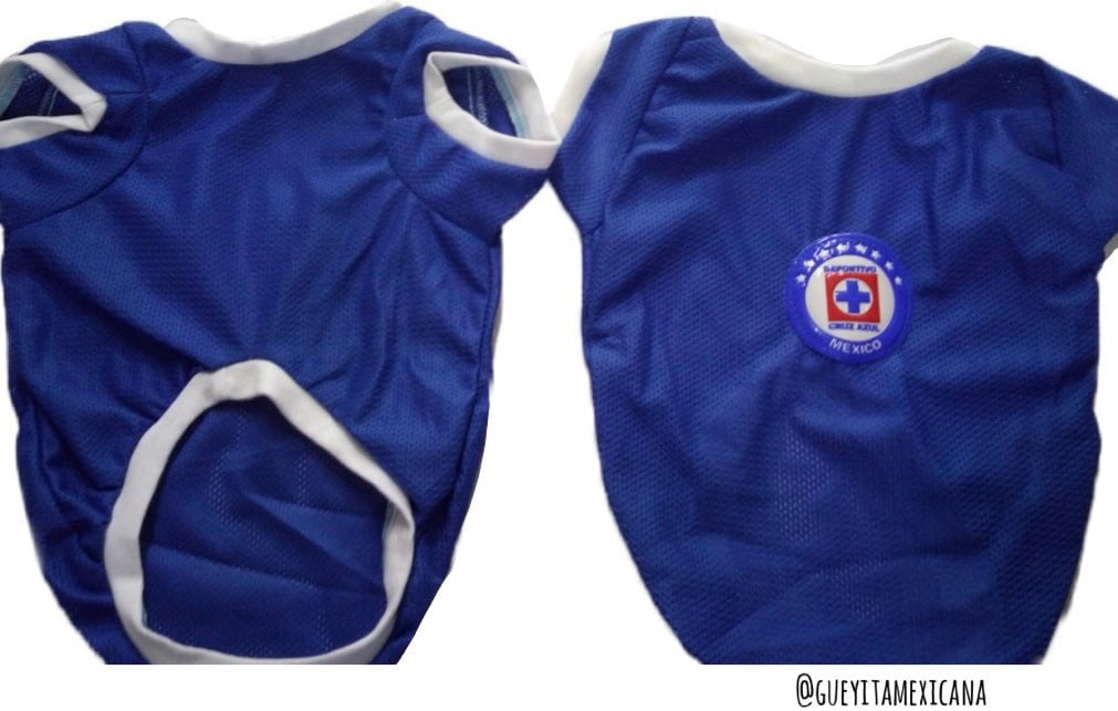 Soccer t-shirts for dogs/ Mexican Soccer dog shirts/ Cruz Azul Soccer dog Jersey/  Cruz Azul dog jerseys
