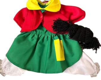 La Chilindrina Dog Costume/ Mexican dog costume/ La Chilindrina/ Mexican Television dog costume