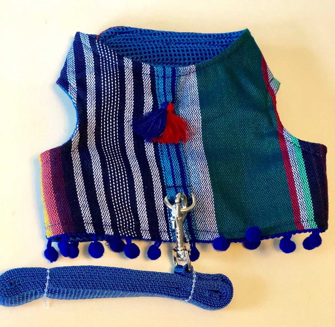 Mexican Dog Harness/ Stripped dog Harness/ Mexican Zarape Dog Harness