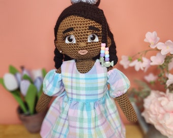 18 -21 inch Handmade Crochet Doll - Crochet Doll - African American doll