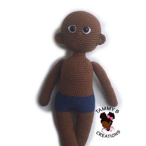 Crochet Doll Pattern - 18 inch crochet doll pattern - Black doll pattern - Basic doll pattern - PDF Crochet doll pattern