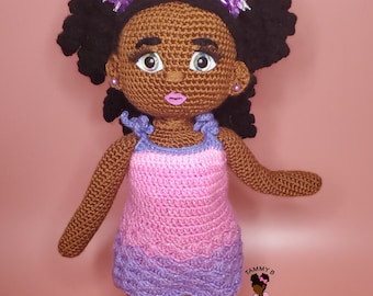 TBC Crochet Doll Pattern - 18 inch crochet doll pattern - Black doll pattern - Sundae doll pattern - PDF Crochet doll pattern
