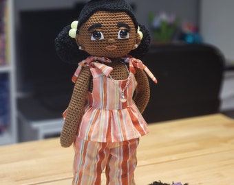 18 -21 inch Handmade Crochet Doll - Crochet Doll - African American doll - Maya Doll