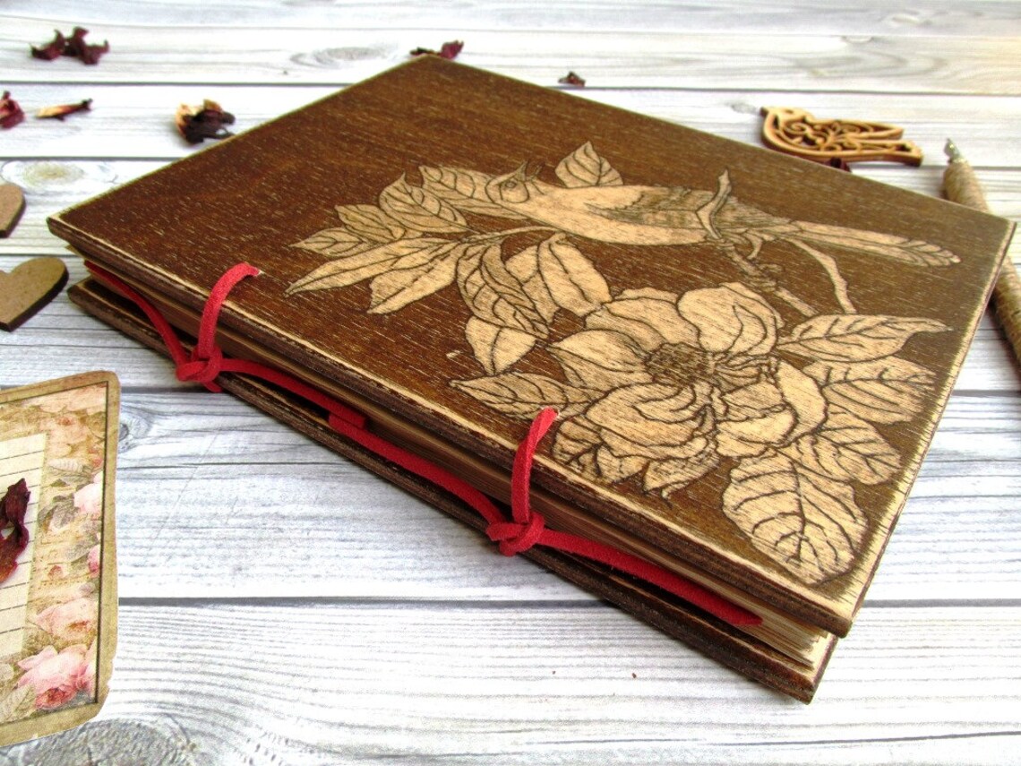 Wooden notebook Notebook in a wooden cover Rustic wooden Etsy