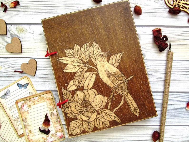 Wooden Notebook, Notebook in a Wooden Cover, Rustic Wooden Handmade