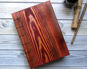 Notepad handmade wooden cover, exclusive handmade gift,book for records from aged wood,Wedding accessory for recording.