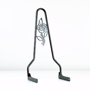 Gloss Black Rose Sissy Bar for all 2018 and newer Softail Low Rider and Sport Glide Models