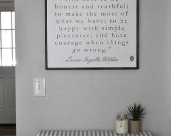 THE REAL THINGS 2'X2' | laura ingalls wilder quote | distressed painted wall plaque | shabby chic farmhouse decor | framed wall art