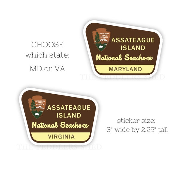 ASSATEAGUE ISLAND National Seashore sticker | laptop decal, water bottle thermos sticker, tumbler sticker, hydro flask sticker, one sticker