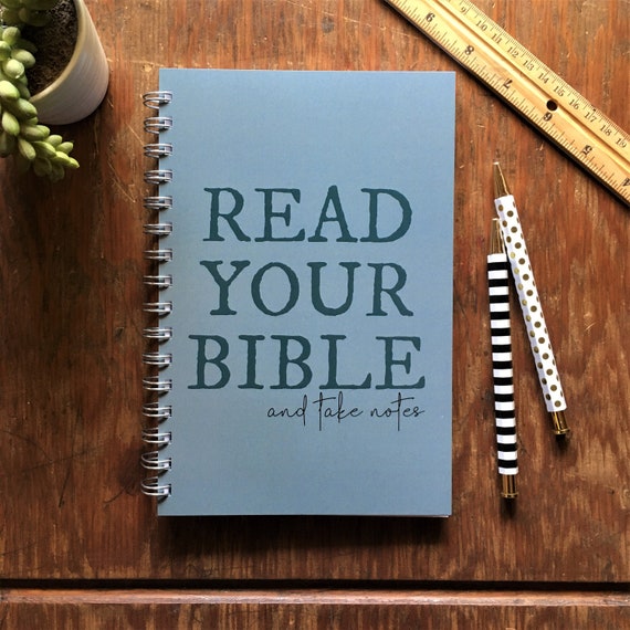 READ YOUR BIBLE Journal | 5.5" x 8.5" | for journaling, sketching, bible studies + sermon notes, soft cover spiral notebook, note taking