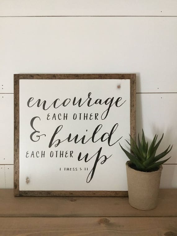 ENCOURAGE 1'X1' sign | distressed wooden sign | farmhouse decor | framed wall art