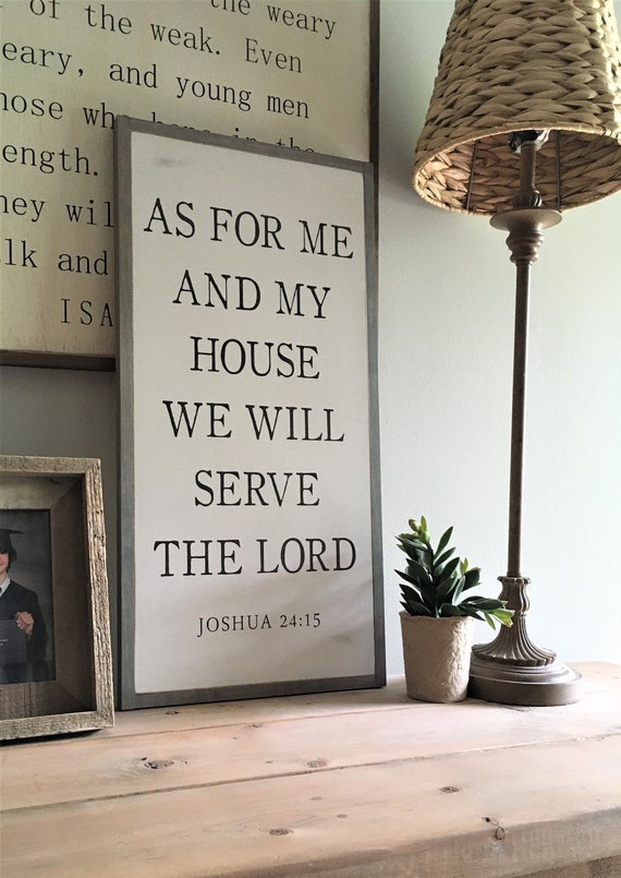 AS FOR ME and my house 1'X2' sign | Joshua 24:15 | distressed rustic wall decor | painted shabby chic wall plaque | inspirational sign