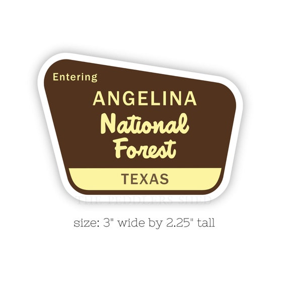 ANGELINA TX National Forest vinyl sticker | laptop decal, water bottle thermos sticker, tumbler sticker, hydro flask sticker, TEXAS