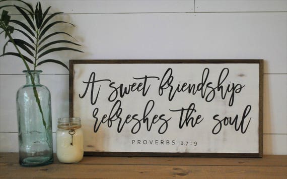 A SWEET FRIENDSHIP 1'X2' sign | distressed rustic wall decor | painted shabby chic wall plaque | farmhouse inspired framed wooden art