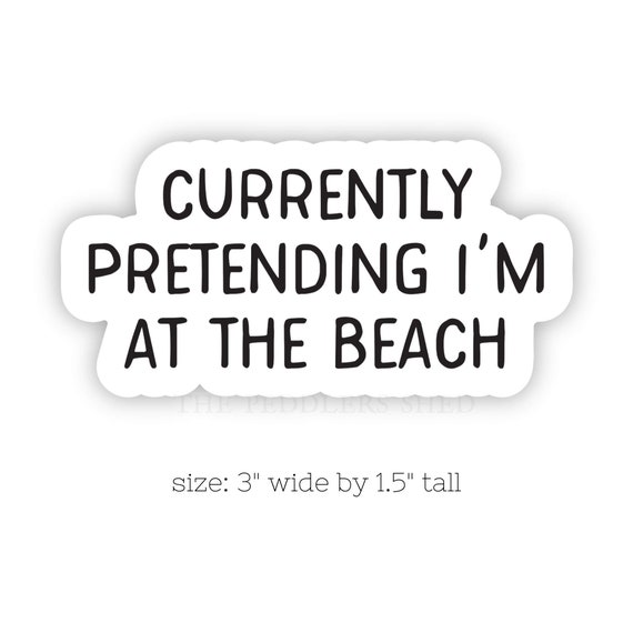 AT THE BEACH vinyl sticker | laptop decal, water bottle sticker, thermos decal, beach decal, kindle e-reader decal, hydro flask sticker