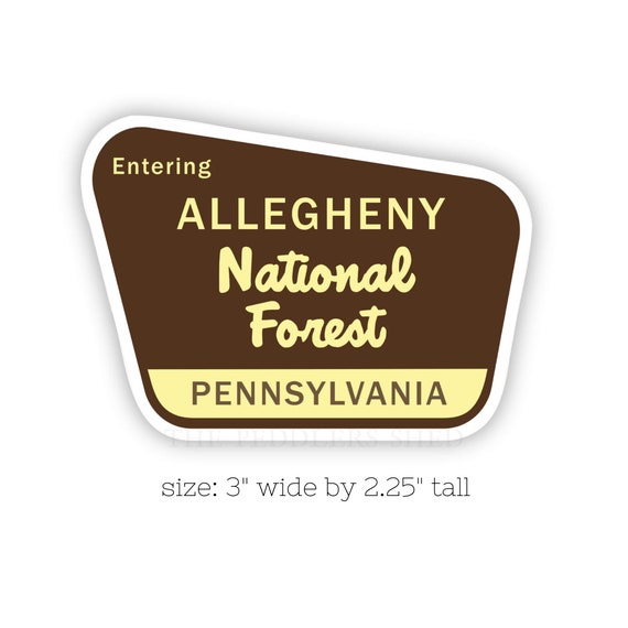 ALLEGHENY PA National Forest sticker | laptop decal, water bottle thermos sticker, tumbler sticker, hydro flask sticker, Pennsylvania, PA