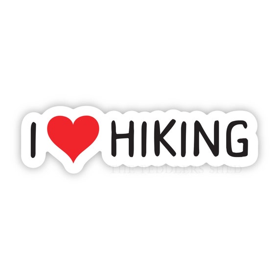 I LOVE HIKING vinyl sticker | water bottle sticker, thermos sticker, laptop sticker, journal sticker, hiking sticker, camping sticker, decal