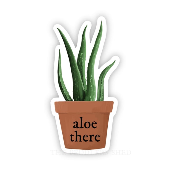 ALOE THERE plant vinyl sticker | funny sticker, tumbler water decal, thermos sticker, hydroflask decal, plant lover, plant quote, plant lady