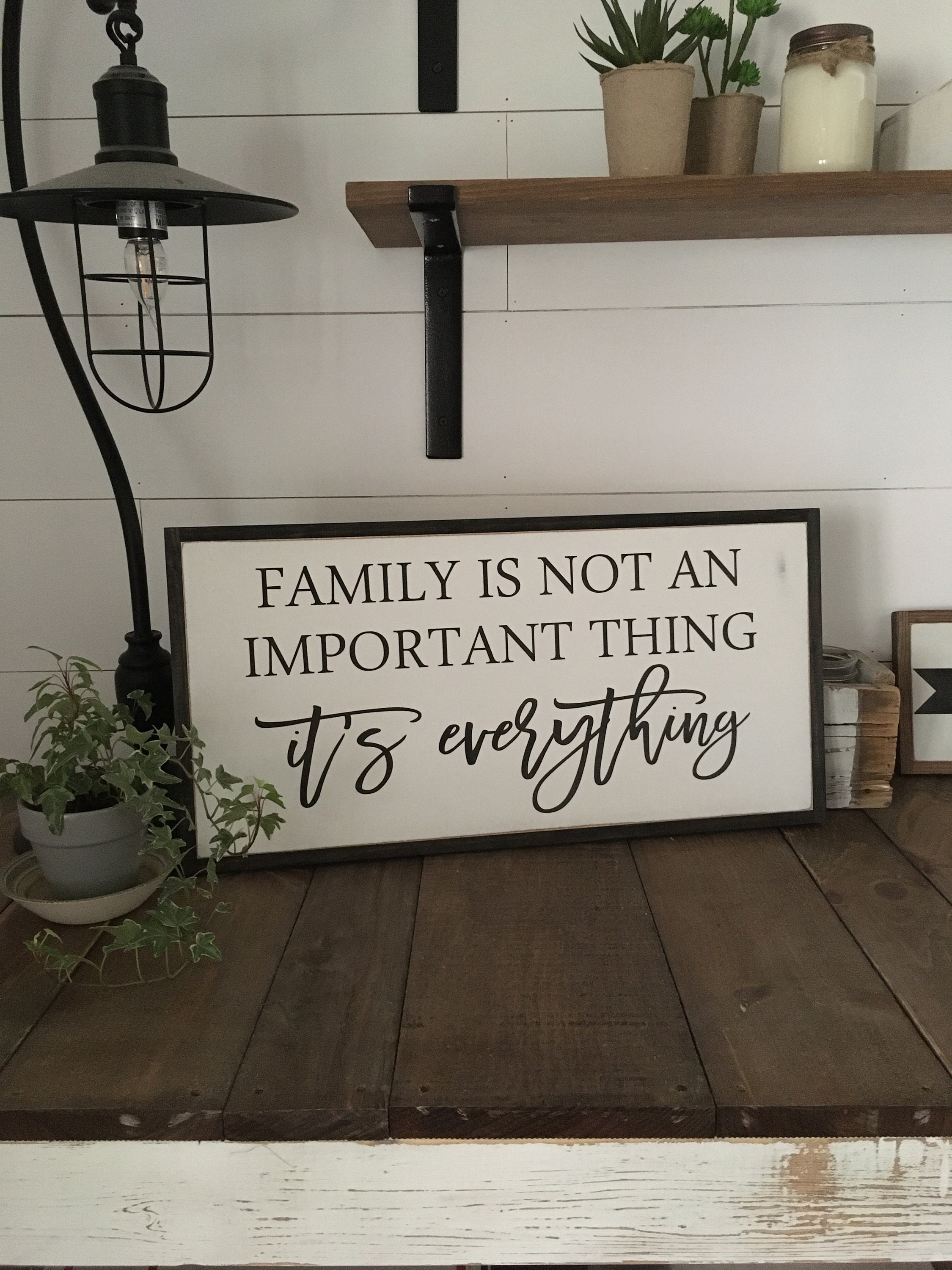 FAMILY IS EVERYTHING 1'X2' sign | distressed rustic wall decor ...