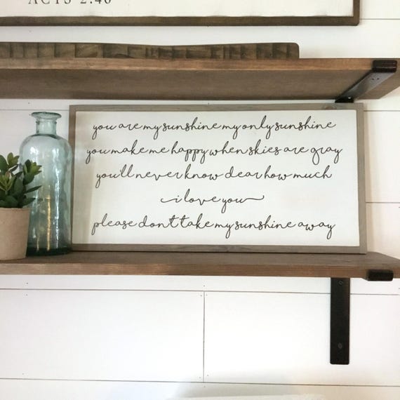 You Are My Sunshine - wood sign | wall hanging | painted plaque | farmhouse style sign | kids room sign | bedroom sign (shown 12"x23")