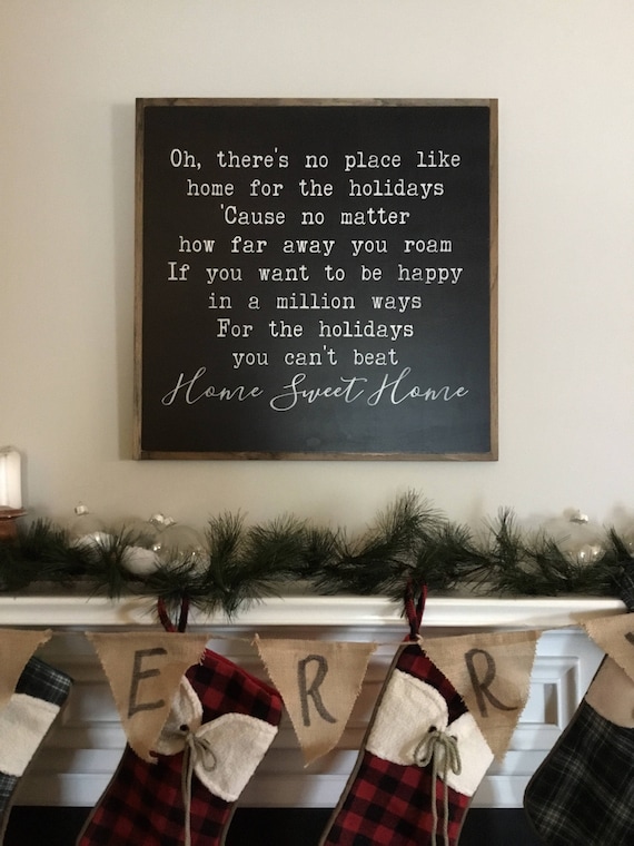 HOME For The HOLIDAYS 2'X2' Christmas song lyrics Etsy