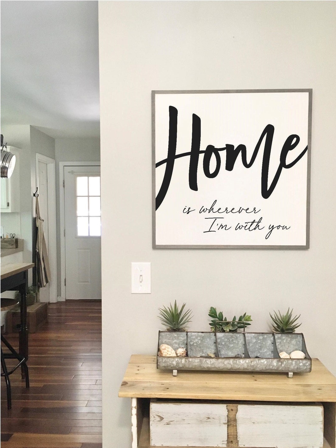 HOME is Wherever I'm With You - Wooden Sign | Wood Framed Plaque ...