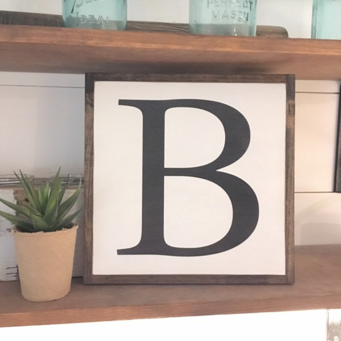 INITIAL LETTER 1'x1' Framed Sign Distressed Shabby - Etsy