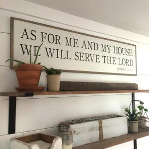 AS FOR Me And My House We Will Serve The Lord - wooden sign | Scripture wood sign | painted Bible verse farmhouse wall art | Joshua 24:15 |