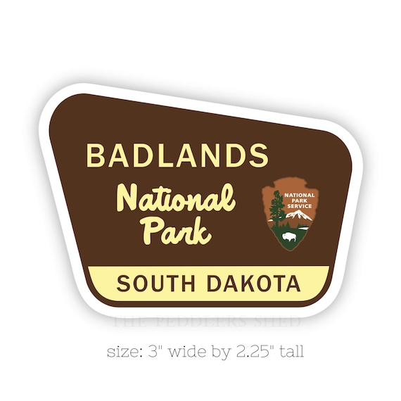 BADLANDS National Park vinyl sticker | laptop decal, water bottle thermos sticker, tumbler sticker, hydro flask sticker, South Dakota, SD