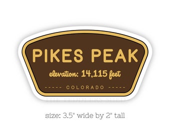 PIKES PEAK Colorado vinyl sticker | laptop decal, water bottle sticker, tumbler decal, hydro flask sticker, hiking sticker, car decal
