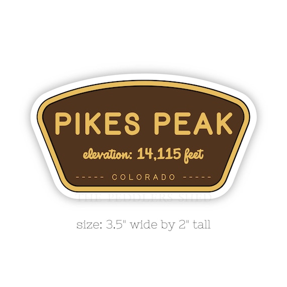 PIKES PEAK Colorado vinyl sticker | laptop decal, water bottle sticker, tumbler decal, hydro flask sticker, hiking sticker, car decal