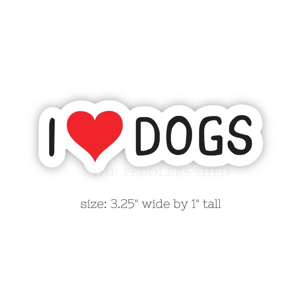 I LOVE DOGS vinyl sticker | water bottle sticker, thermos sticker, laptop sticker, journal sticker, dog person sticker, animal lover decal