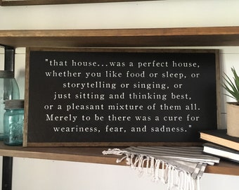PERFECT HOUSE 1'X2' J.R.R. Tolkien quote sign | distressed rustic wall decor | painted shabby chic wall plaque