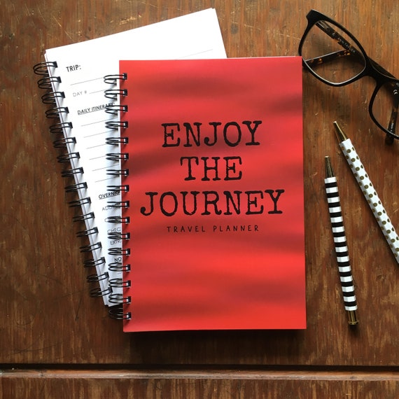 ENJOY THE JOURNEY Journal | 5.5" x 8.5" | perfect travel companion to keep up with all your travel destinations | soft cover spiral notebook