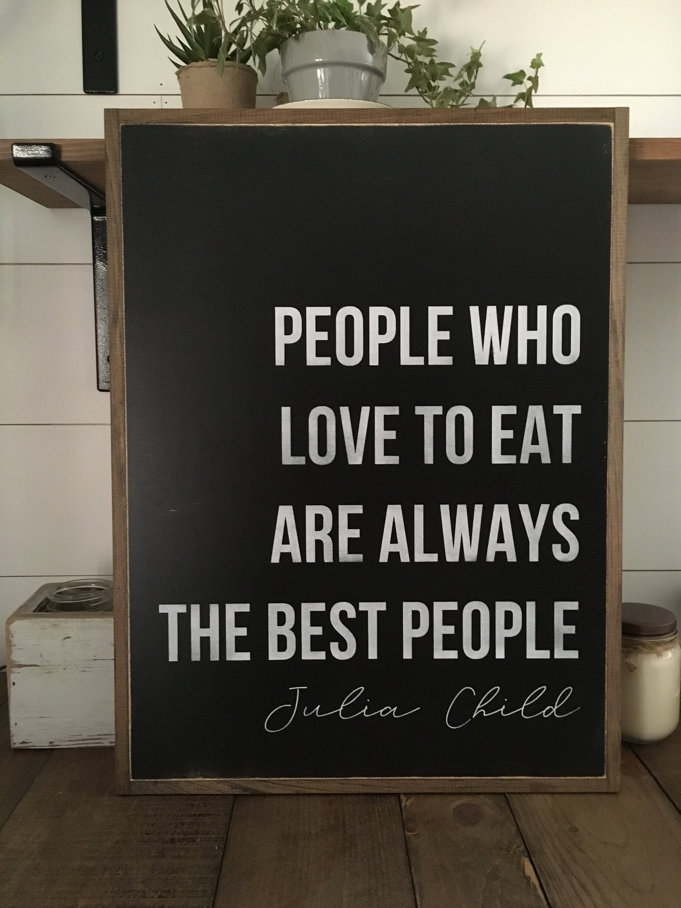 love to eat wooden sign 18x24 distressed framed wood