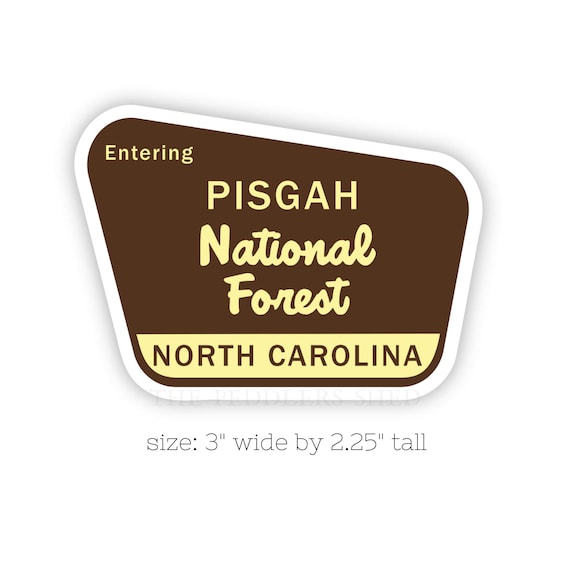 PISGAH National Forest NC sticker | laptop decal, water bottle thermos sticker, tumbler sticker, hydro flask sticker, North Carolina sticker