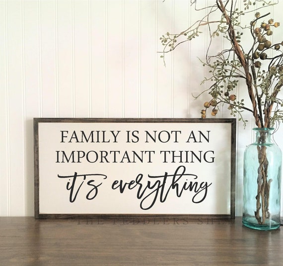 FAMILY IS EVERYTHING 1'X2' sign | distressed rustic wall decor | painted shabby chic wall plaque | farmhouse inspired framed wooden art