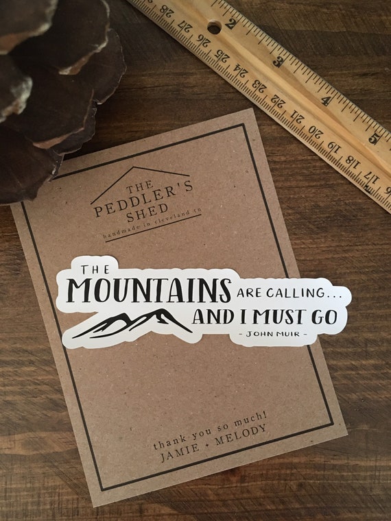 THE MOUNTAINS are CALLING sticker scrapbook stickers fun outdoor