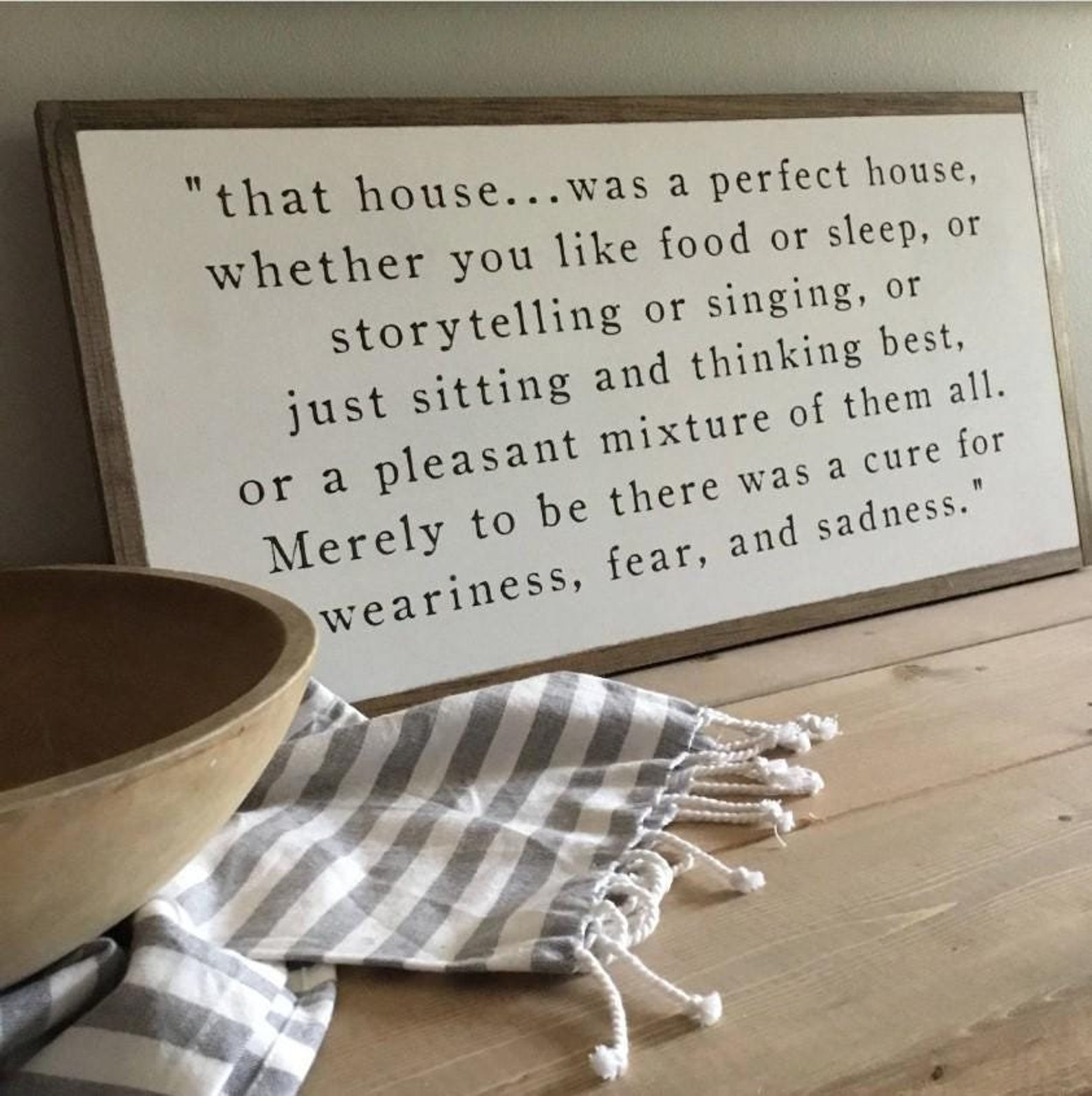wood framed sign - COFFEE, WHITE / 12 X 23