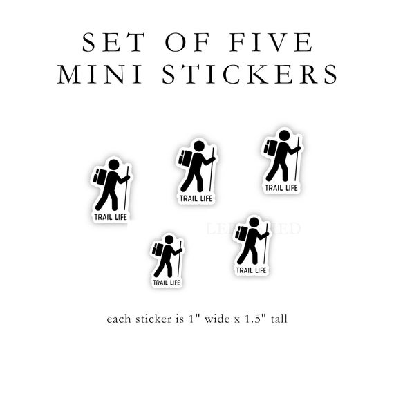 SET OF FIVE trail life vinyl stickers | 5 stickers | laptop stickers, yeti stickers, hydroflask stickers, e-reader decal, mini stickers