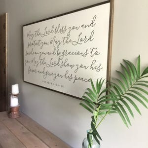 THRESHOLD BLESSING 2X4 sign | Scripture wall art | May the Lord bless you | farmhouse inspired home decor | Bible Verse Sign | Entryway Sign