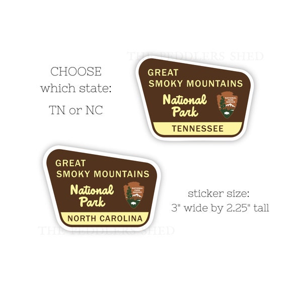 GREAT SMOKY MOUNTAINS National Park sticker | laptop decal, water bottle thermos sticker, tumbler sticker, hydro flask sticker, one sticker