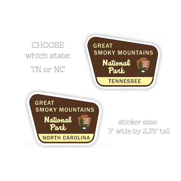 GREAT SMOKY MOUNTAINS National Park sticker | laptop decal, water bottle thermos sticker, tumbler sticker, hydro flask sticker, one sticker